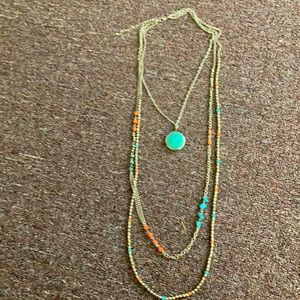 Cute turquoise and coral necklace from Maurices